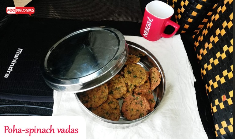 poha- spinach vadas